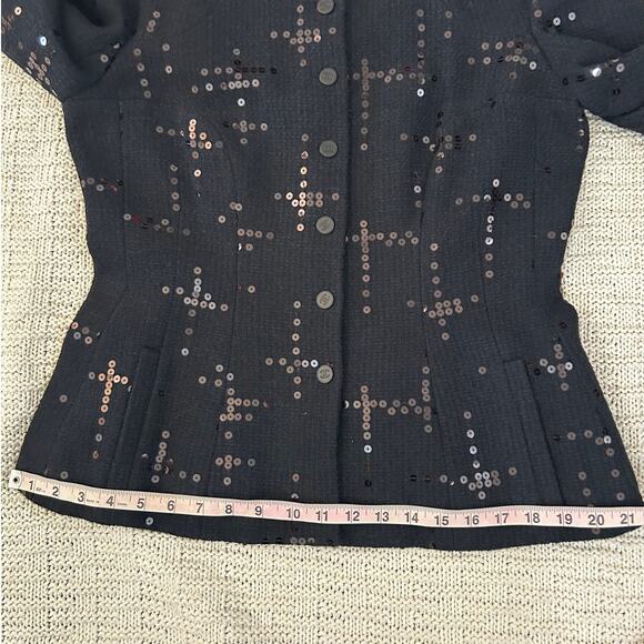 NWT Chanel Black Sequin Blazer Jacket Skirt Suit Set FR 42 US 10 02A MSRP $4340 - Picture 8 of 16